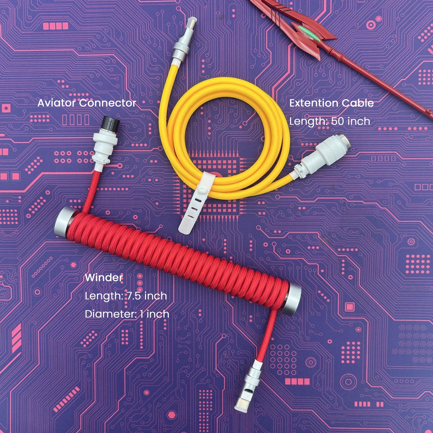 Eva Unit-02 Coiled Aviator Cable